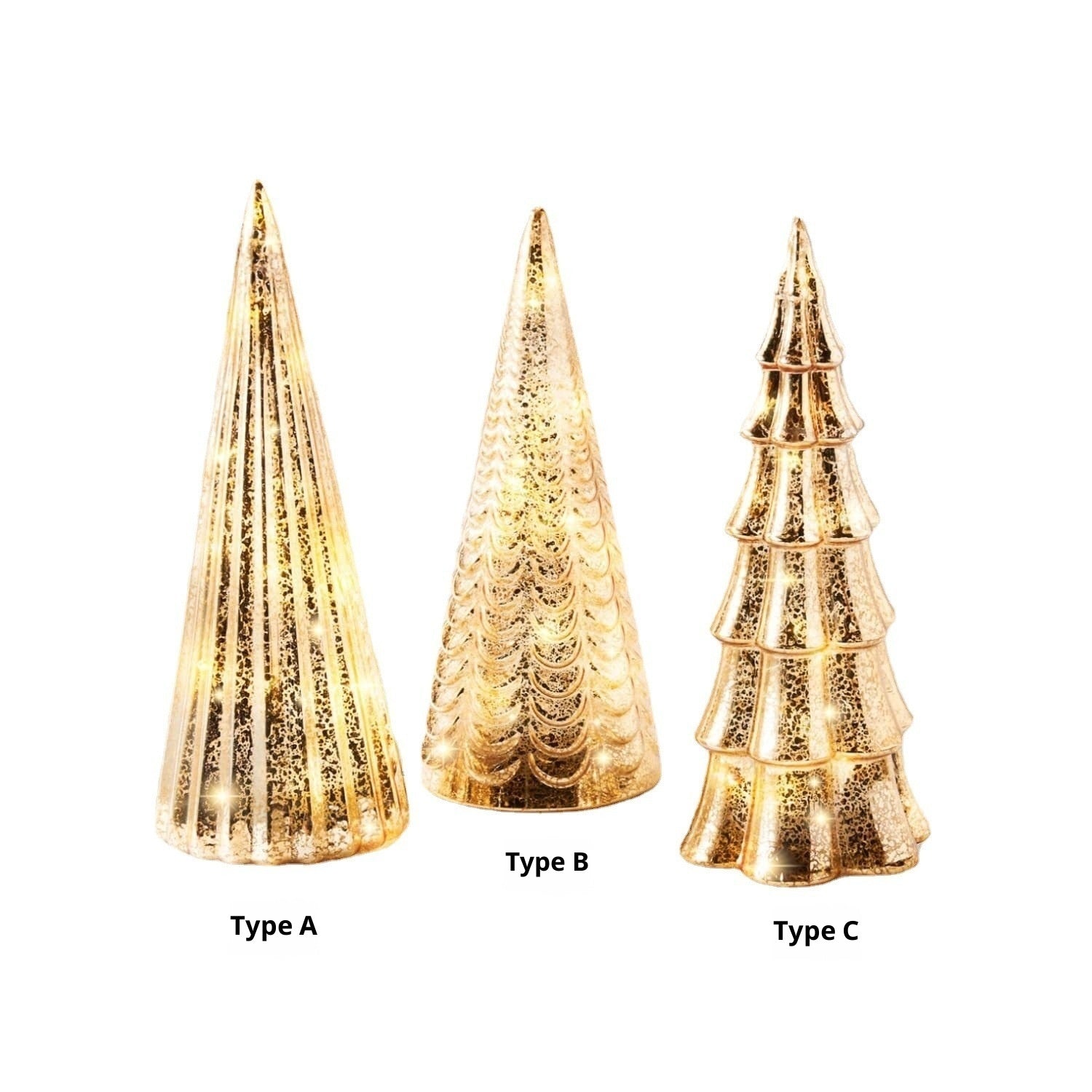 HKM-826707 LED Christmas Tree Top Ornament - Modern Glass Design (Model A, B, C)