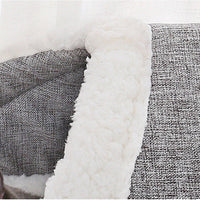 HKM-826707 Pet Nest for Dogs and Cats, Beige and Gray Slippers, Soft Cloth, 46x35x30cm, Suitable for Pets Under 7.5kg
