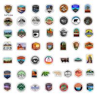 HKM-826771 Waterproof PVC Matte Cartoon Stickers - National Park Series, Small Size, Easy to Apply