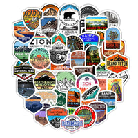 HKM-826771 Waterproof PVC Matte Cartoon Stickers - National Park Series, Small Size, Easy to Apply