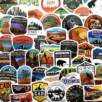 HKM-826771 Waterproof PVC Matte Cartoon Stickers - National Park Series, Small Size, Easy to Apply