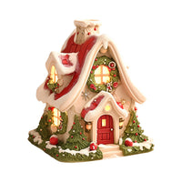 HKM-827027 Luminous Snow House Aromatherapy Burner - Mini Resin Home Decor Ornament