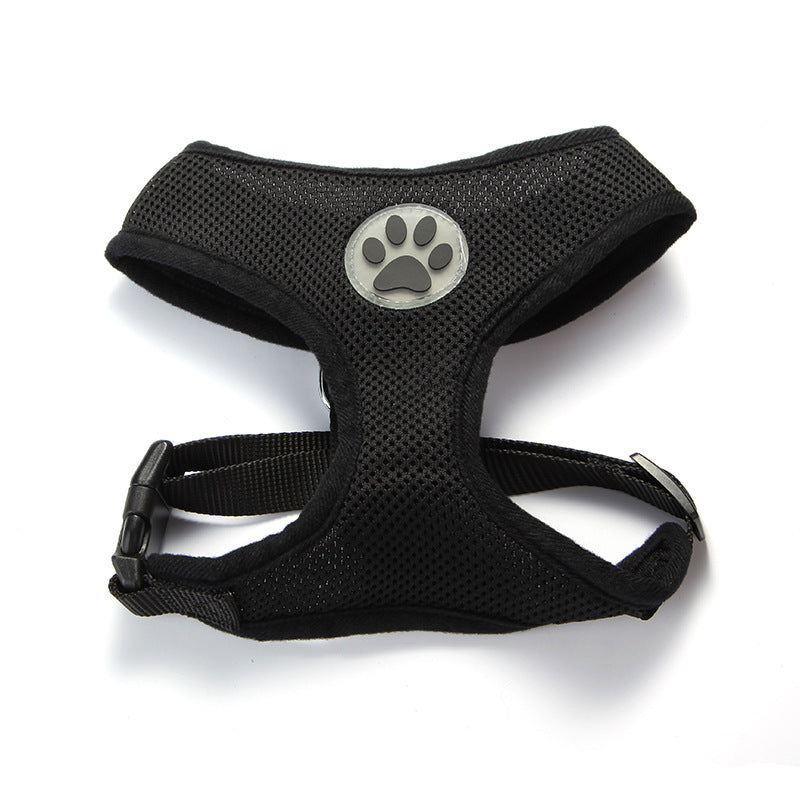 HKM-827091 Breathable Mesh Pet Chest Harness with Adjustable Traction Rope in Multiple Colors
