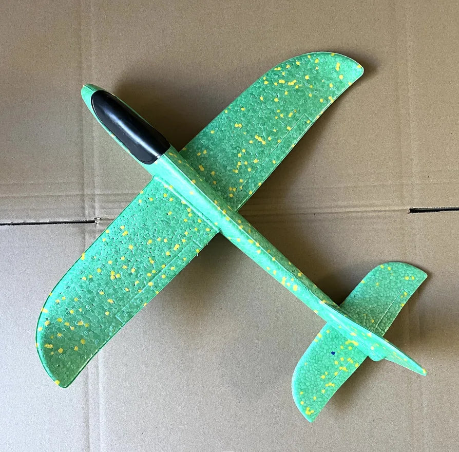 HKM-827155 Foam Glider Airplane with LED Light for Kids - Hand-Throw Flying Toy for Outdoor Fun