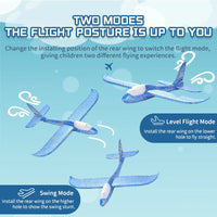 HKM-827155 Foam Glider Airplane with LED Light for Kids - Hand-Throw Flying Toy for Outdoor Fun