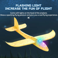 HKM-827155 Foam Glider Airplane with LED Light for Kids - Hand-Throw Flying Toy for Outdoor Fun