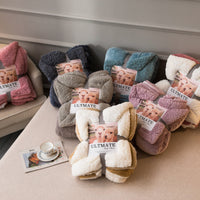 HKM-827219 Double Layer Cashmere Sherpa Blanket for Winter Home Use – Soft and Warm Bedding Comforter