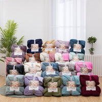 HKM-827219 Double Layer Cashmere Sherpa Blanket for Winter Home Use – Soft and Warm Bedding Comforter