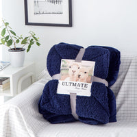 HKM-827219 Double Layer Cashmere Sherpa Blanket for Winter Home Use – Soft and Warm Bedding Comforter