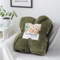 HKM-827219 Double Layer Cashmere Sherpa Blanket for Winter Home Use – Soft and Warm Bedding Comforter