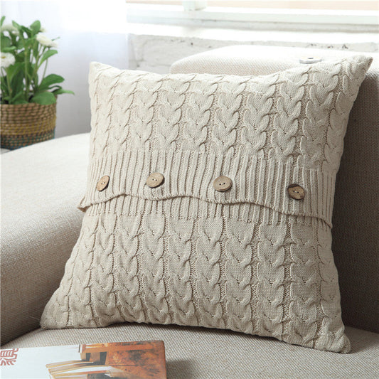 HKM-827283 Nordic Simplicity Woven Pillowcase in Multiple Colors - 45cm x 45cm, Cotton Material