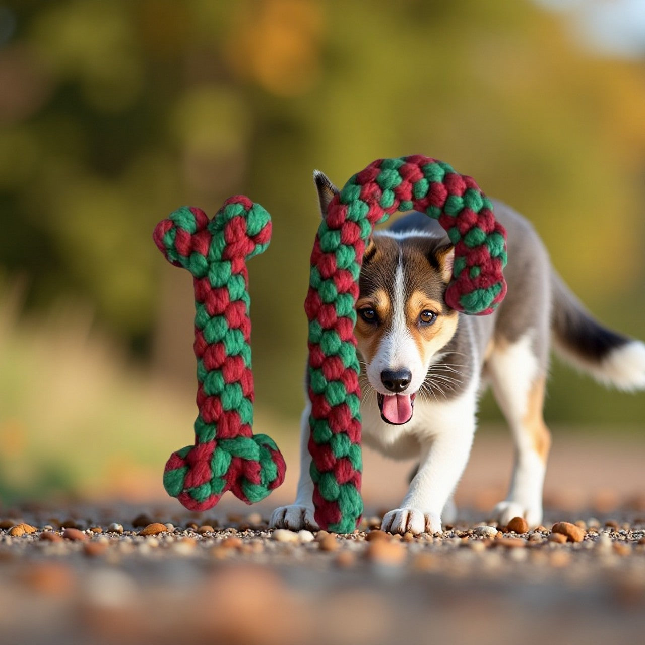 HKM-827347 Festive Cotton Rope Toy Set for Dogs – Bite-Resistant Molar Toys with Interactive Design