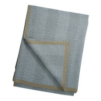 HKM-827475 Cozy Gray Knitted Chenille Wool Blanket with Geometric Pattern - Multiple Sizes Available