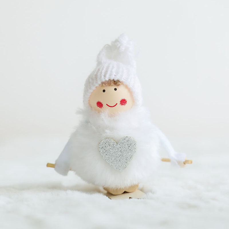 HKM-827667 Plush Pendant Christmas Tree Decorations, 12x10cm