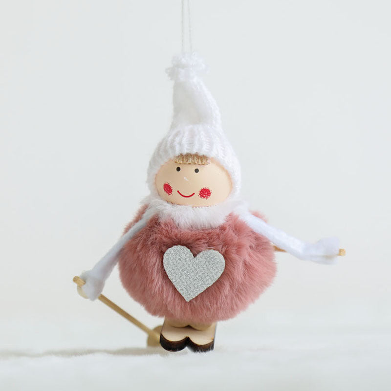 HKM-827667 Plush Pendant Christmas Tree Decorations, 12x10cm