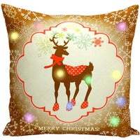 HKM-827731 Cartoon Plush Lantern Christmas Pillowcase, 45x45cm Cushion Cover