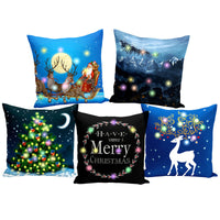 HKM-827731 Cartoon Plush Lantern Christmas Pillowcase, 45x45cm Cushion Cover