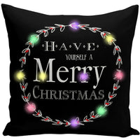 HKM-827731 Cartoon Plush Lantern Christmas Pillowcase, 45x45cm Cushion Cover