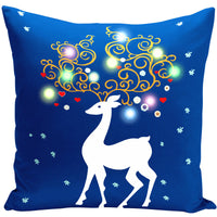 HKM-827731 Cartoon Plush Lantern Christmas Pillowcase, 45x45cm Cushion Cover