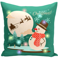 HKM-827731 Cartoon Plush Lantern Christmas Pillowcase, 45x45cm Cushion Cover