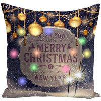 HKM-827731 Cartoon Plush Lantern Christmas Pillowcase, 45x45cm Cushion Cover