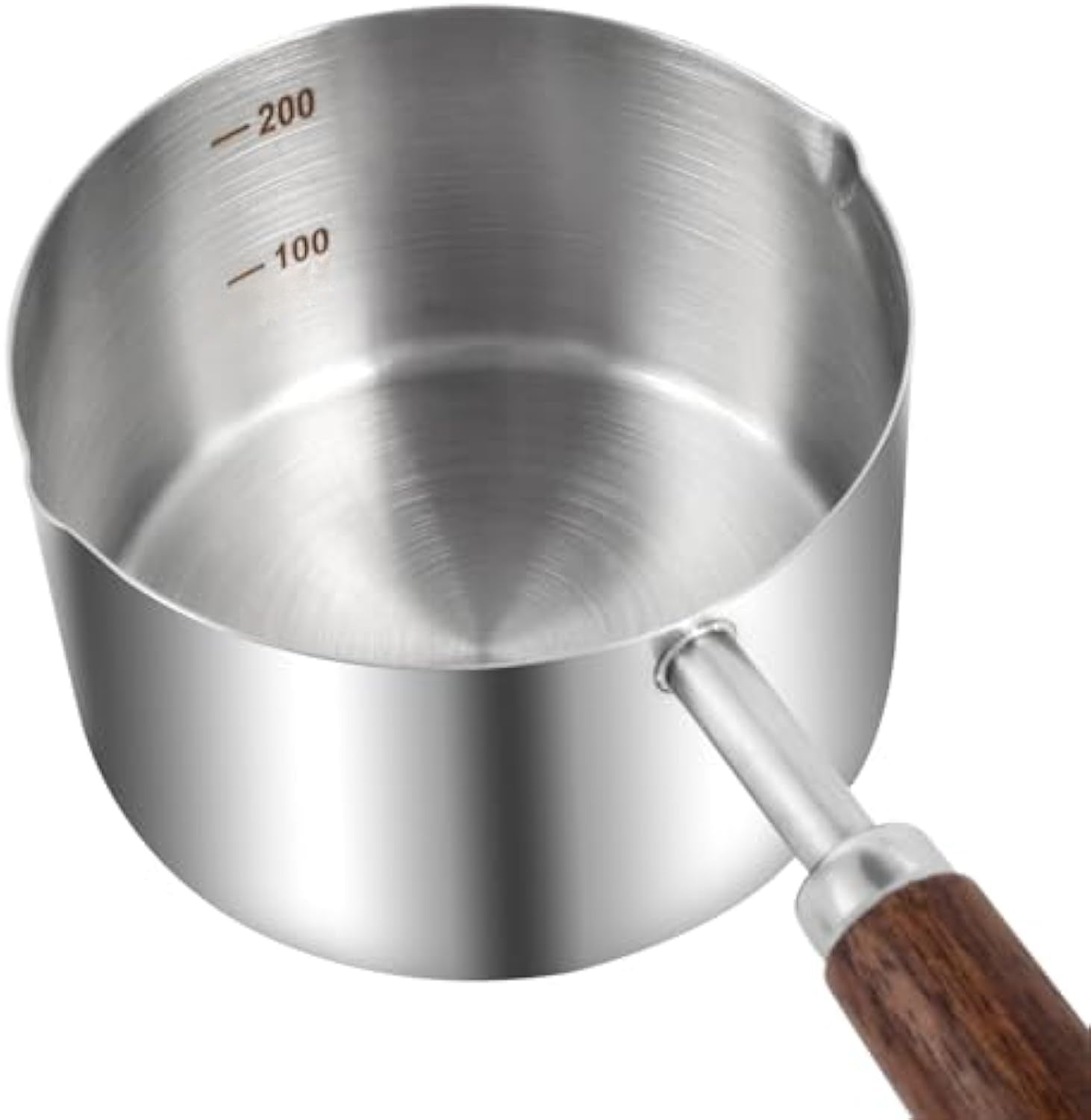 HKM-827731 Stainless Steel Pet Food Scoop with Wooden Handle - Durable Measuring Cup for Dog Food