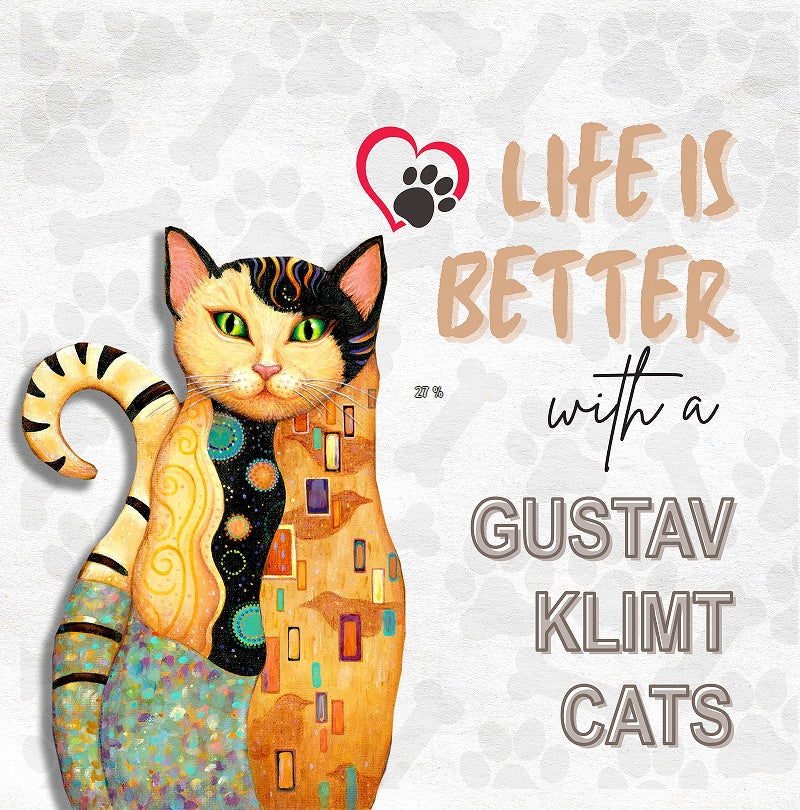 HKM-827859 Cat Art Mural Cotton Linen Pillowcase with Invisible Zipper, 45x45 cm
