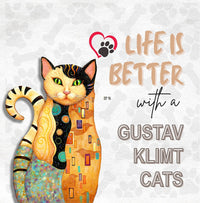 HKM-827859 Cat Art Mural Cotton Linen Pillowcase with Invisible Zipper, 45x45 cm