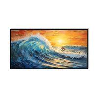 HKM-827987 Handmade Oil Painting of Surfing Scene on Canvas - Coastal Sailboat Landscape Art for Living Room Décor