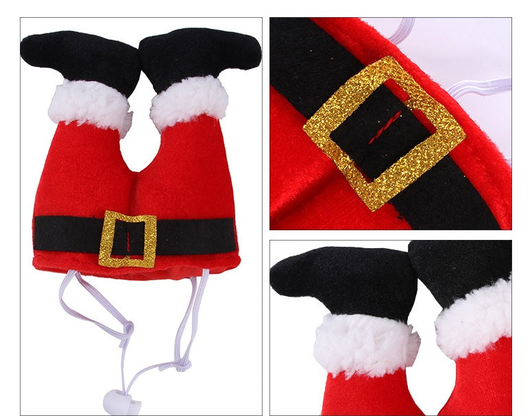 HKM-828051 Festive Christmas Hat for Small Dogs and Cats - Cute Fleece Pet Costume for Holiday Events