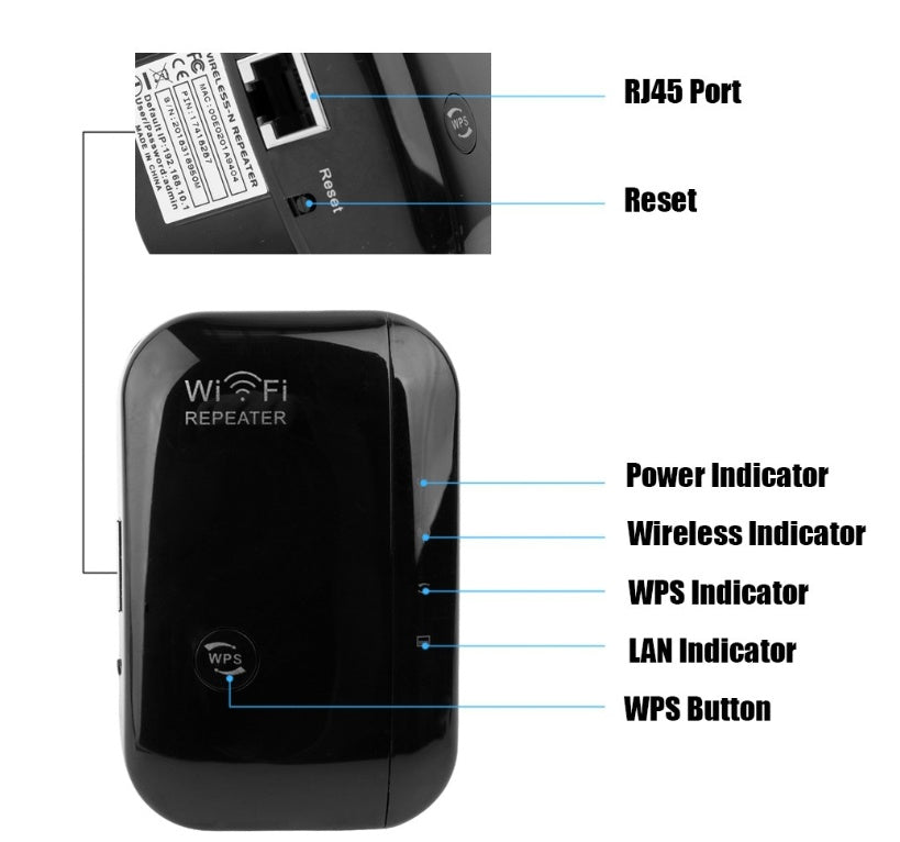 HKM-828243 Wireless WiFi Repeater Signal Amplifier for Enhanced Internet Coverage
