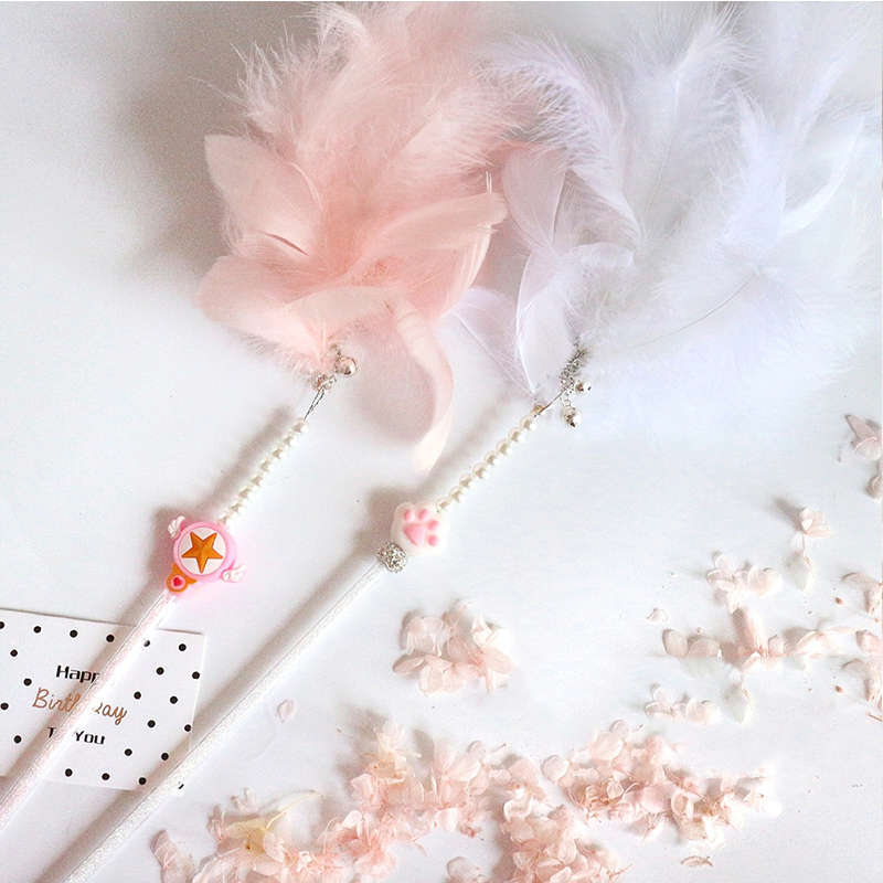 HKM-828371 Interactive Feather Cat Toy with Colorful Hair Ball and Teasing Stick