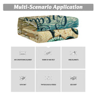 HKM-828371 Tropical Sea Turtle 3D Flannel Fleece Blanket - Soft Plush Throw for Bed, Sofa, Car - Multiple Sizes Available