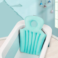 HKM-828435 Children’s Bath Mat for Bathtub - Milk Silk Fabric Cushion in Light Blue and Pink Options