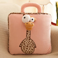 HKM-828499 Cartoon Folding Pillow Nap Blanket with Crystal Super Soft Fabric and Fun Expressions