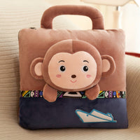 HKM-828499 Cartoon Folding Pillow Nap Blanket with Crystal Super Soft Fabric and Fun Expressions