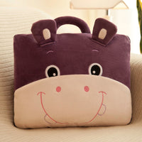 HKM-828499 Cartoon Folding Pillow Nap Blanket with Crystal Super Soft Fabric and Fun Expressions