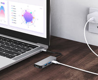 HKM-828563 USB-C Hub Docking Station with HDMI, PD Charging, and Four Ports for 4K Output