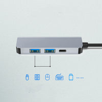 HKM-828563 USB-C Hub Docking Station with HDMI, PD Charging, and Four Ports for 4K Output