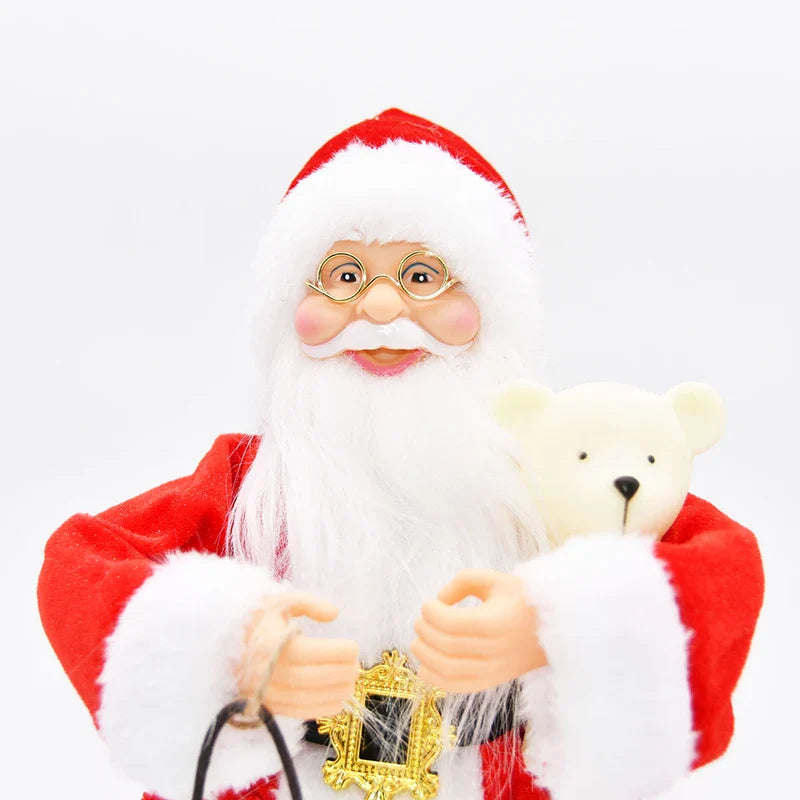 HKM-828627 Dancing Santa Claus Doll for Christmas Decorations - 30 CM Plush Stuffed Toy