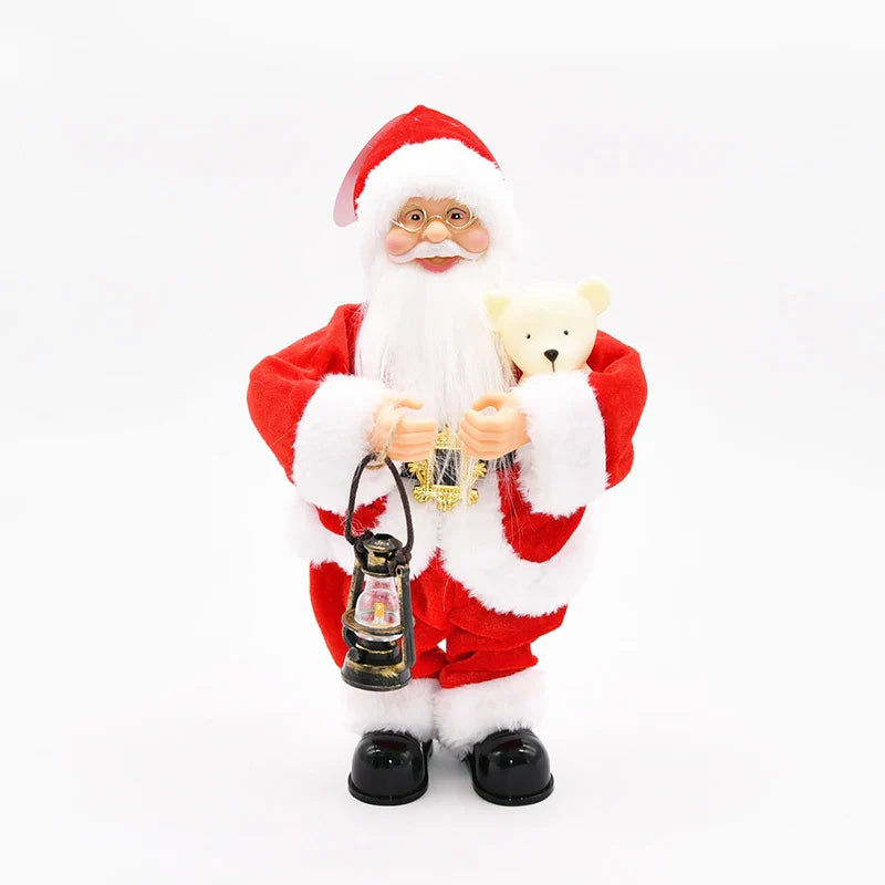 HKM-828627 Dancing Santa Claus Doll for Christmas Decorations - 30 CM Plush Stuffed Toy