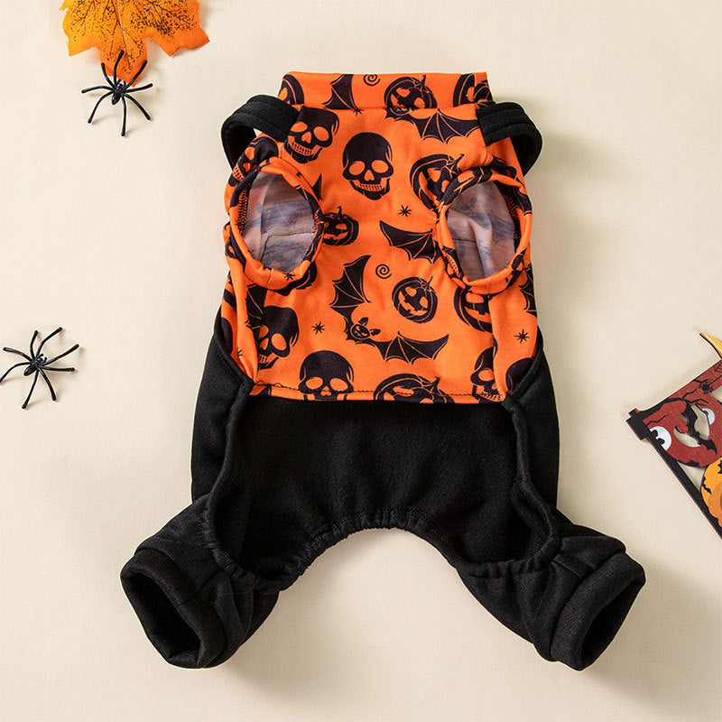 HKM-828627 Halloween Creative Printed Pet Costume, Multi-Size Polyester Outfit for Dogs