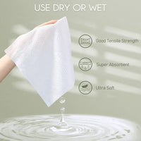 HKM-828627 Portable Cotton Face Towels for Travel - Lightweight & Disposable, 12x10 inches