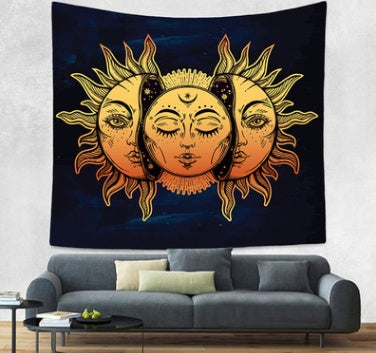 KTX-828755 Bohemian Wind Tapestry Wall Hanging - Soft Polyester Fiber, Two Sizes Available