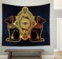 HKM-828755 Bohemian Wind Tapestry Wall Hanging - Soft Polyester Fiber, Two Sizes Available