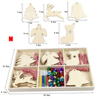 HKM-828819 Rustic Wooden Christmas Tree Pendant Ornament for Crafting and Decoration