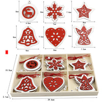 HKM-828819 Rustic Wooden Christmas Tree Pendant Ornament for Crafting and Decoration