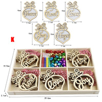 HKM-828819 Rustic Wooden Christmas Tree Pendant Ornament for Crafting and Decoration