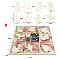 HKM-828819 Rustic Wooden Christmas Tree Pendant Ornament for Crafting and Decoration