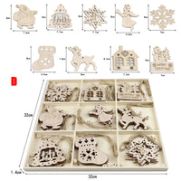 HKM-828819 Rustic Wooden Christmas Tree Pendant Ornament for Crafting and Decoration